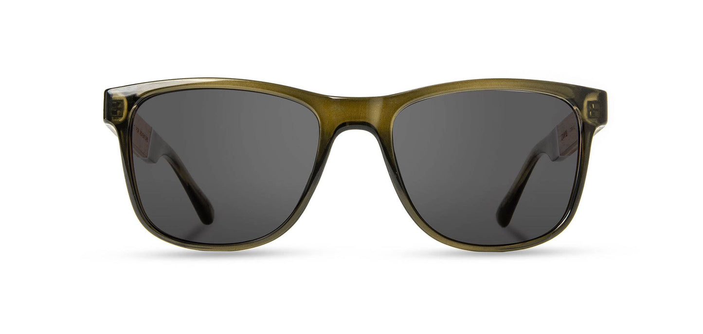 CAMP Trail Sunglasses - Glacier Engraved Edition: Moss / Walnut Engraved / Basic Polarized Grey