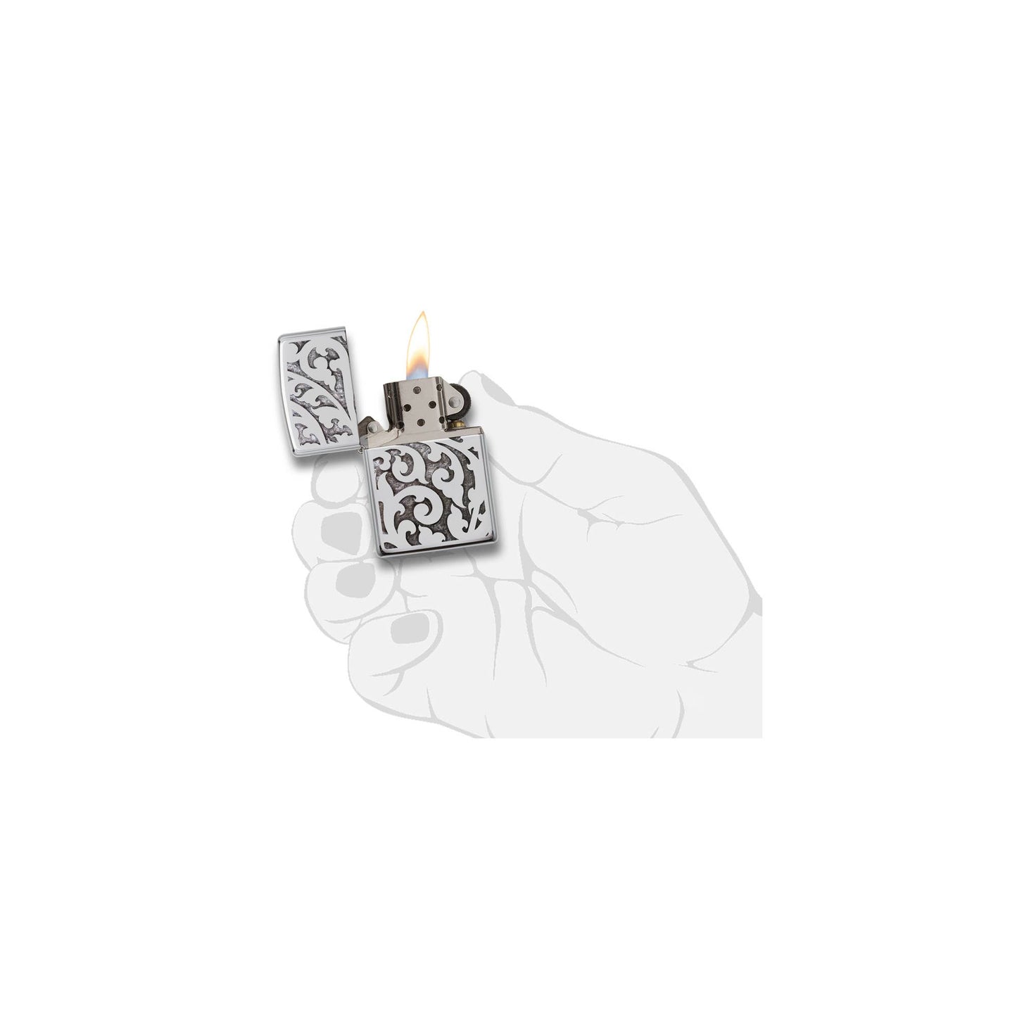 Zippo Elegant Filigree Chrome Windproof Lighter