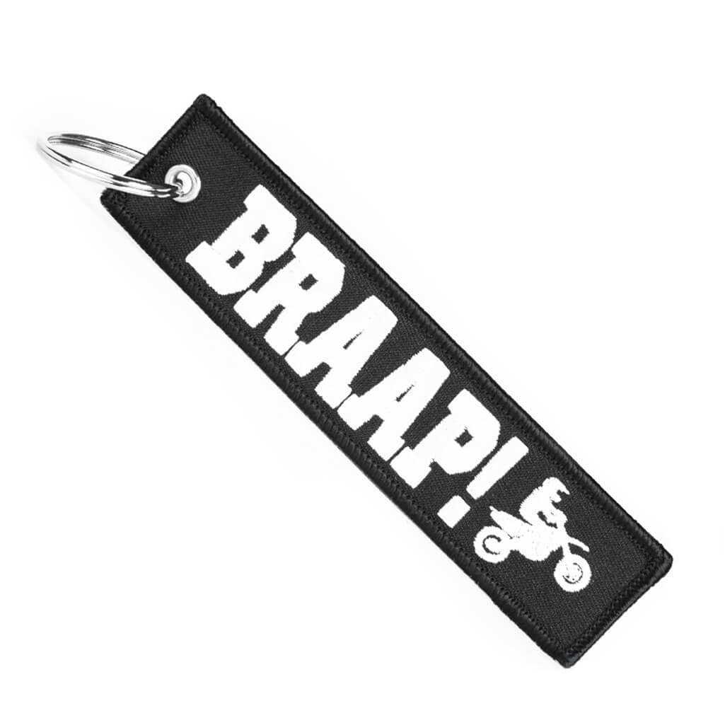 BRAAP! - Black Motorcycle Keychain