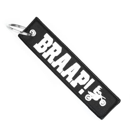 BRAAP! - Black Motorcycle Keychain