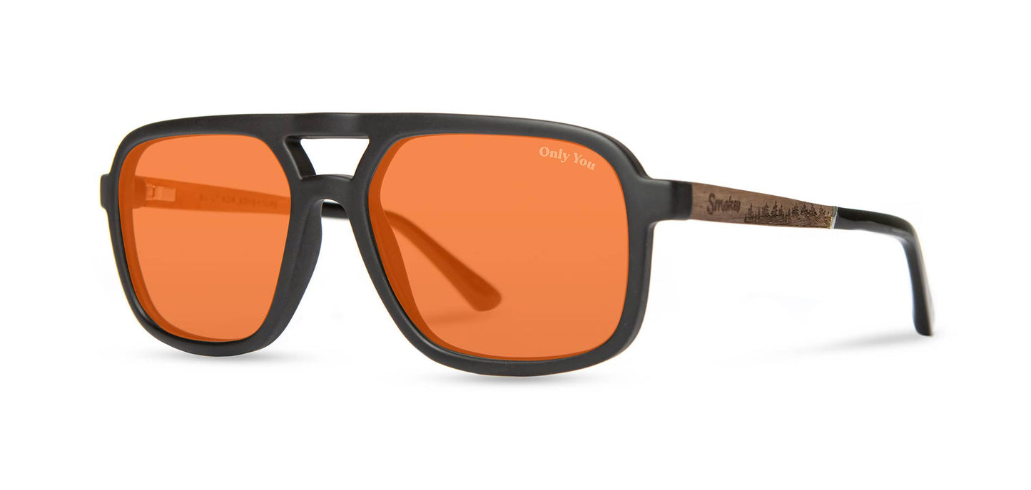 Smokey Bear x CAMP Glacier Sunglasses - Matte Black: HD Plus Polarized Amber