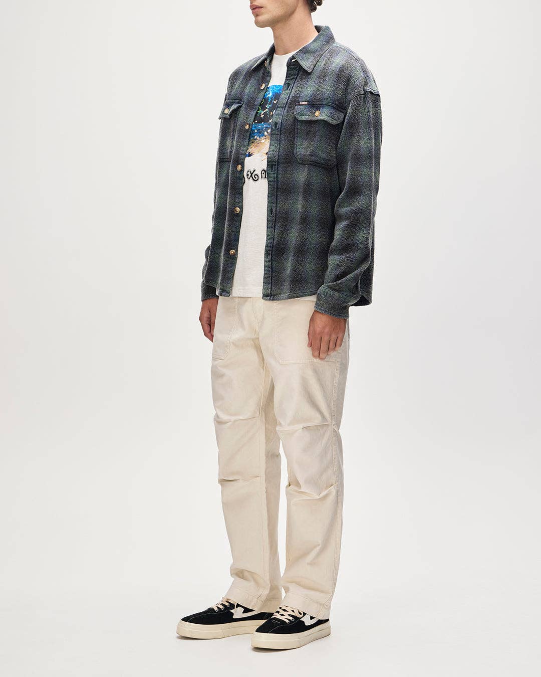 Too Busy To Work Check Shirt - Black Check: Black Check / L