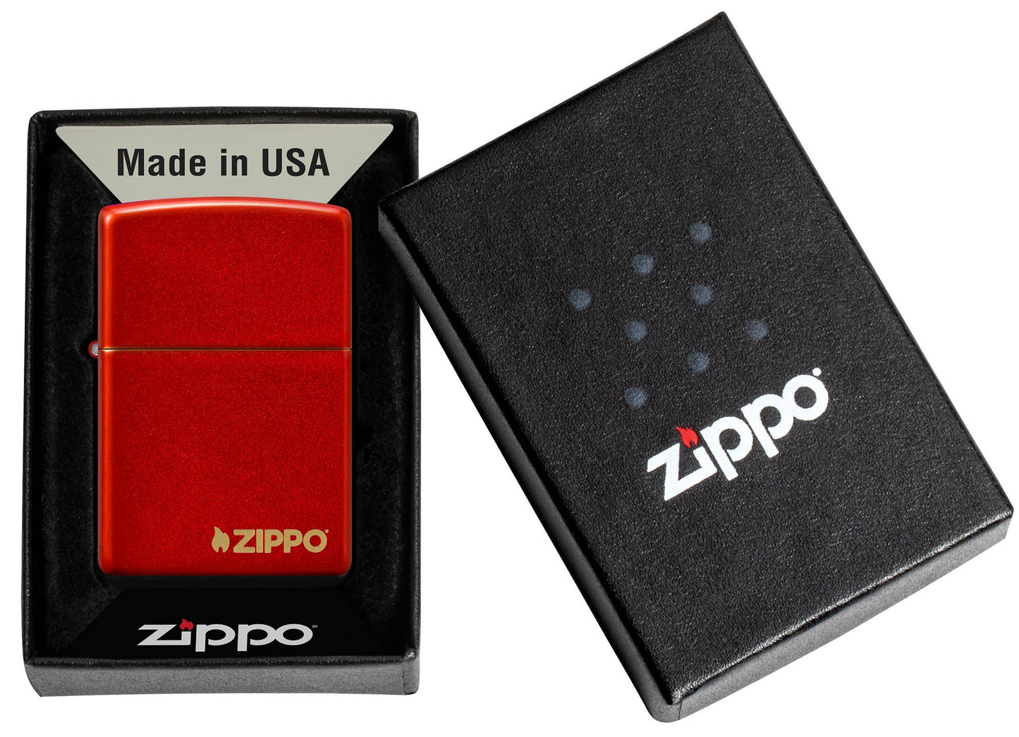 Zippo Classic Metallic Red Zippo Logo Windproof Lighter