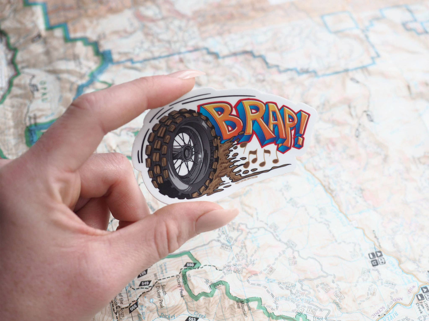 BRAP! Motorcycle Sticker, Offroad Motocross & Dirtbike Decal