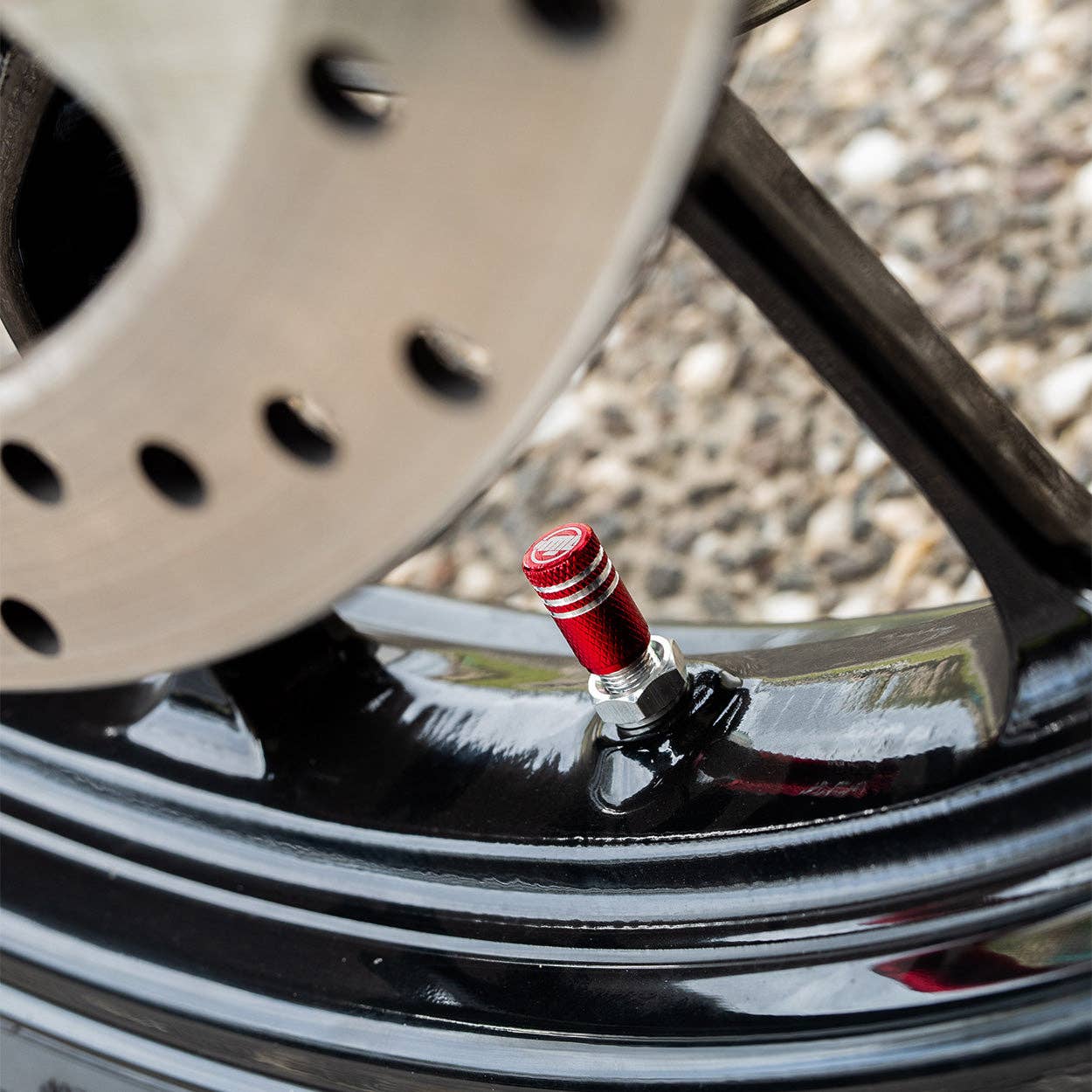 Round Red ML - Motorcycle Valve Caps