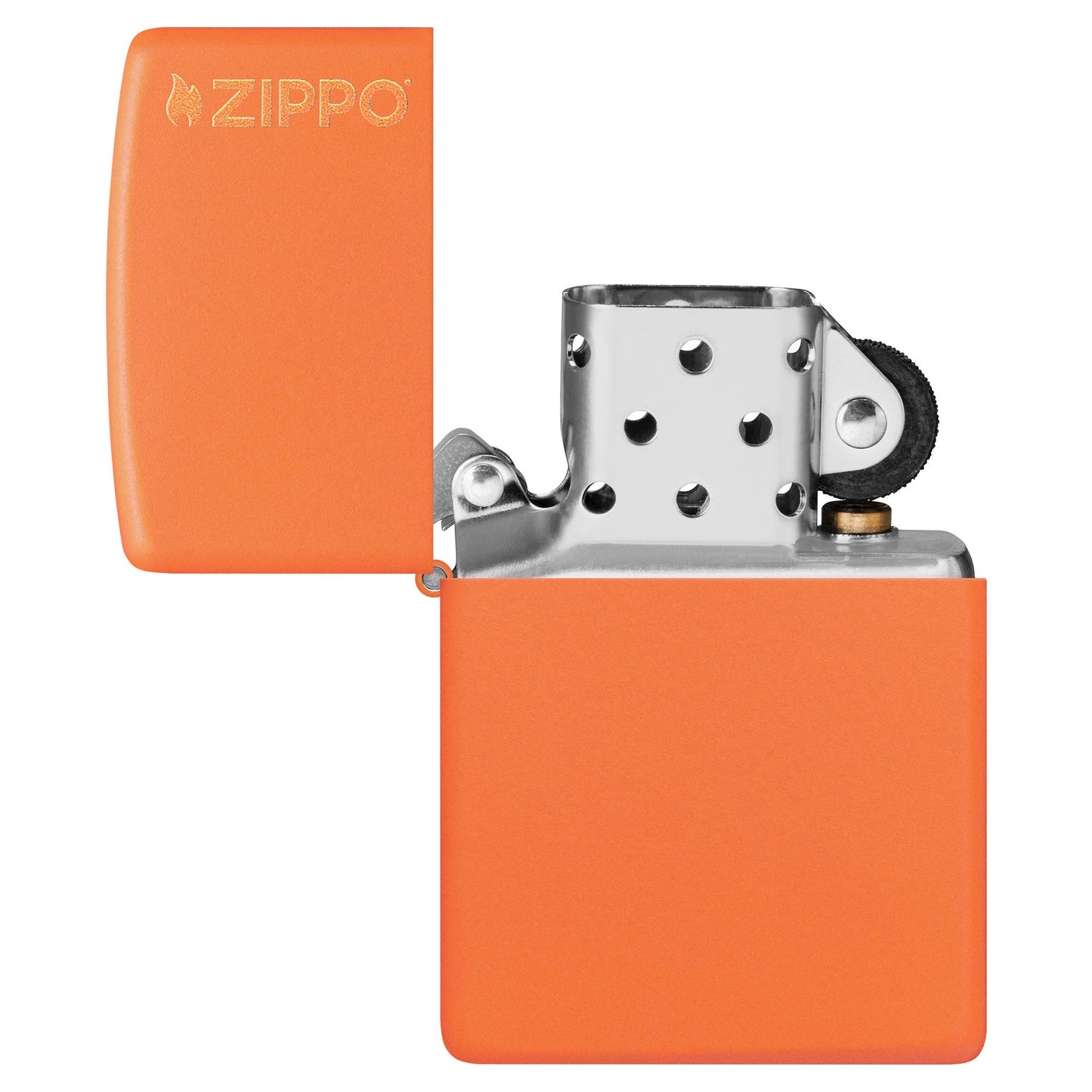 Zippo Classic Orange Matte Zippo Logo Windproof Lighter