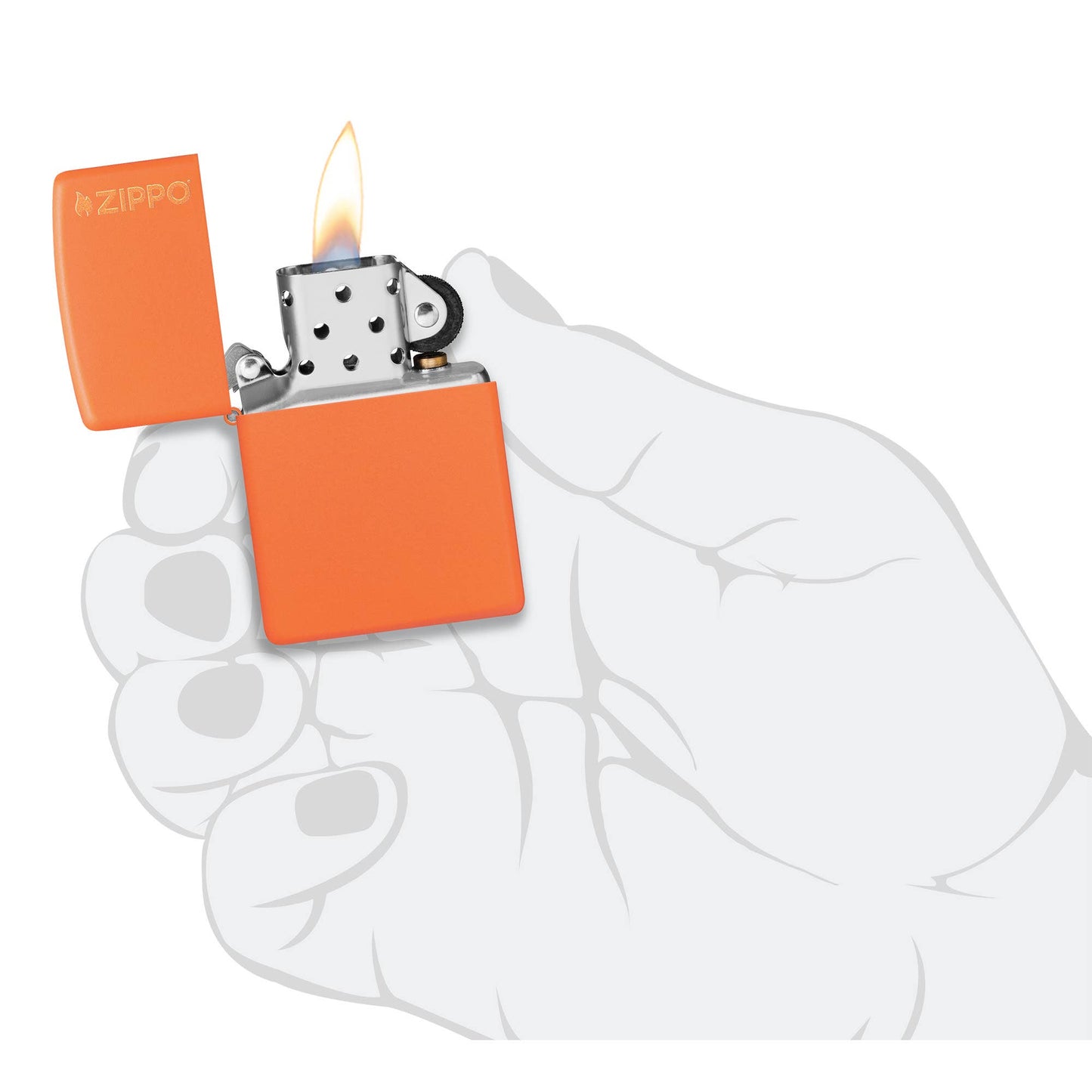 Zippo Classic Orange Matte Zippo Logo Windproof Lighter