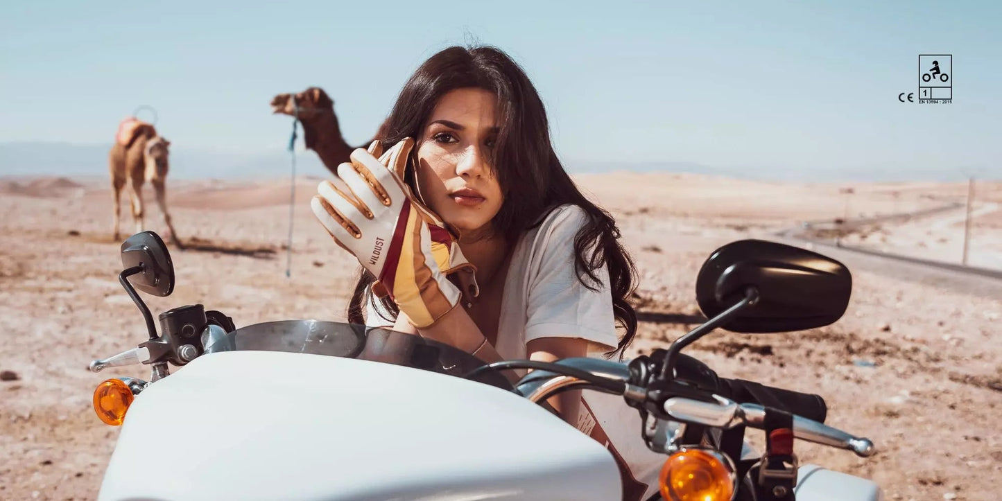 70'S STRIPED GLOVES - WHITE