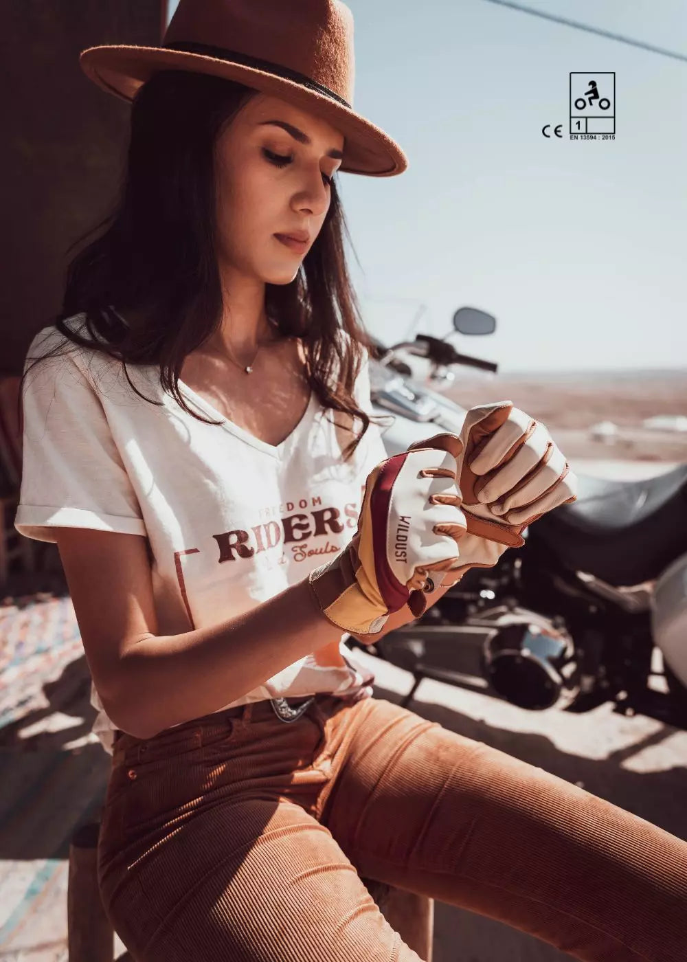 70'S STRIPED GLOVES - WHITE