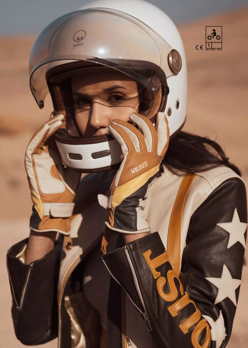 70'S STRIPED GLOVES - CAMEL