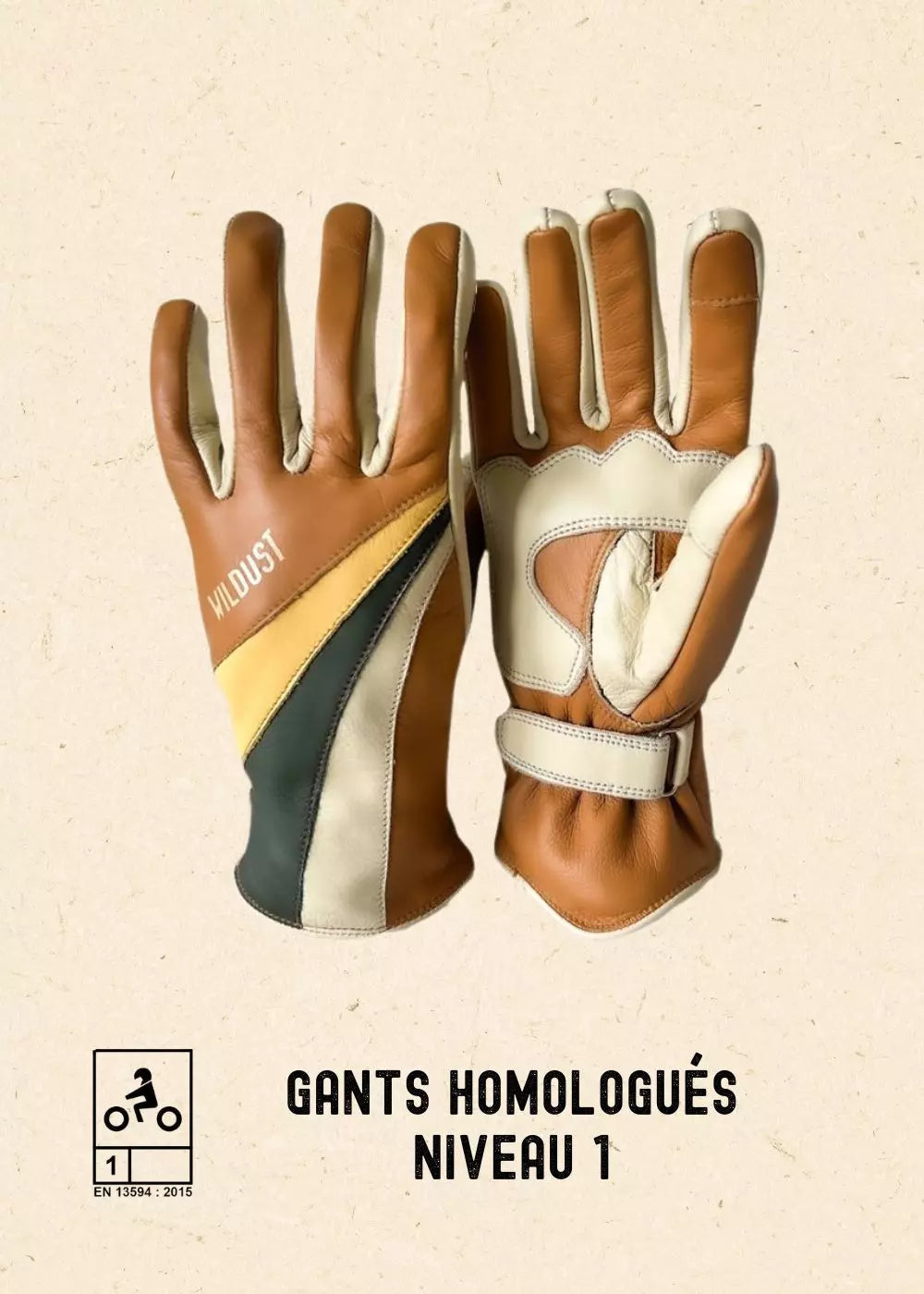 70'S STRIPED GLOVES - CAMEL