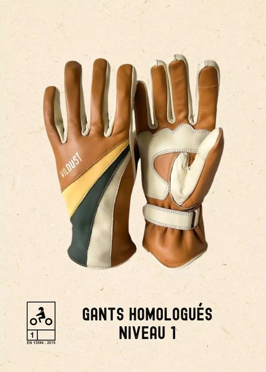 70'S STRIPED GLOVES - CAMEL