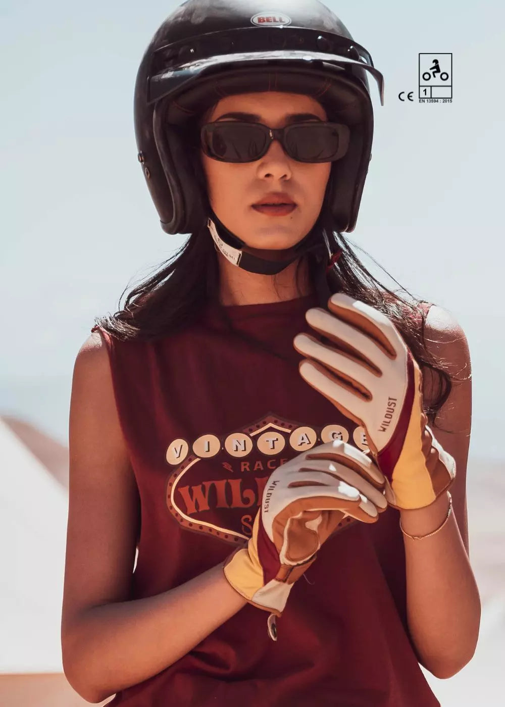 70'S STRIPED GLOVES - WHITE