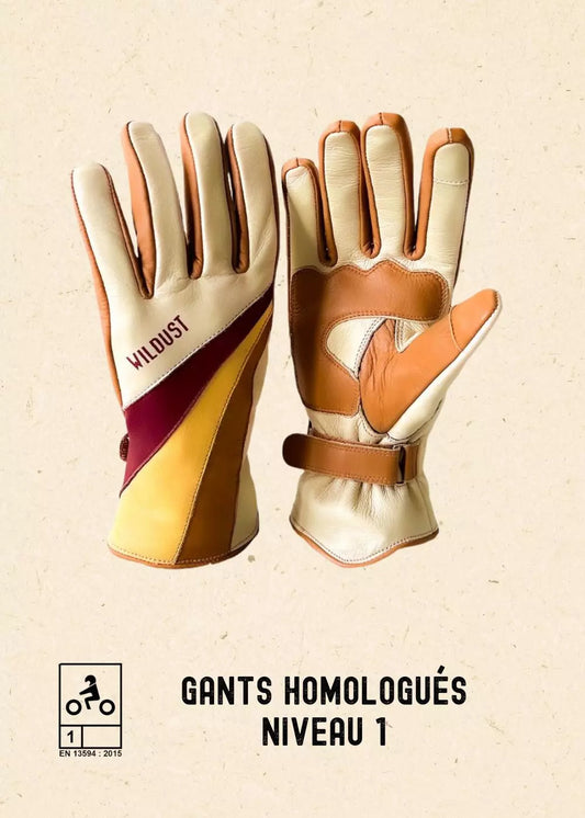 70'S STRIPED GLOVES - WHITE