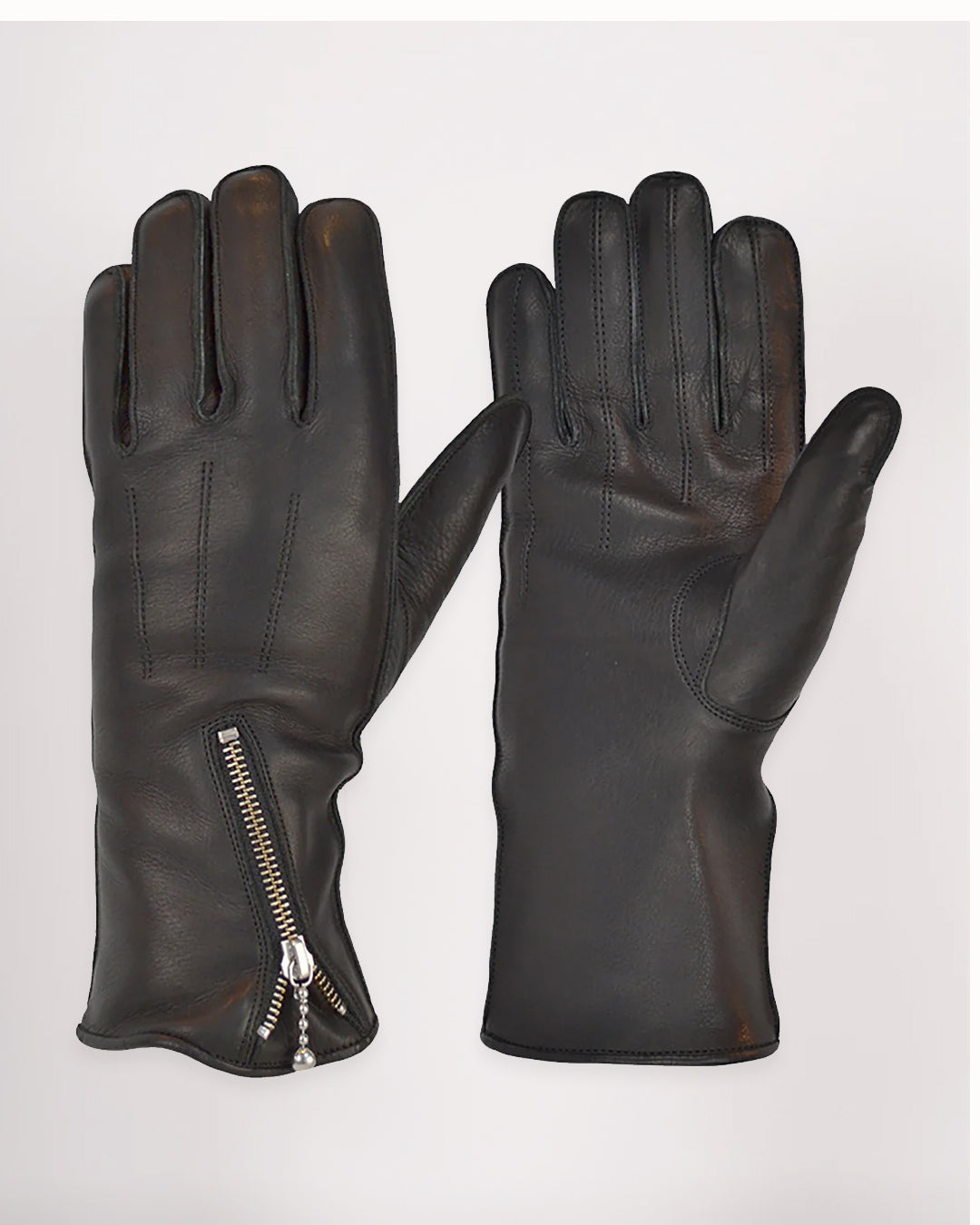 Zipped Fleece Lined Cafe Racer Gloves