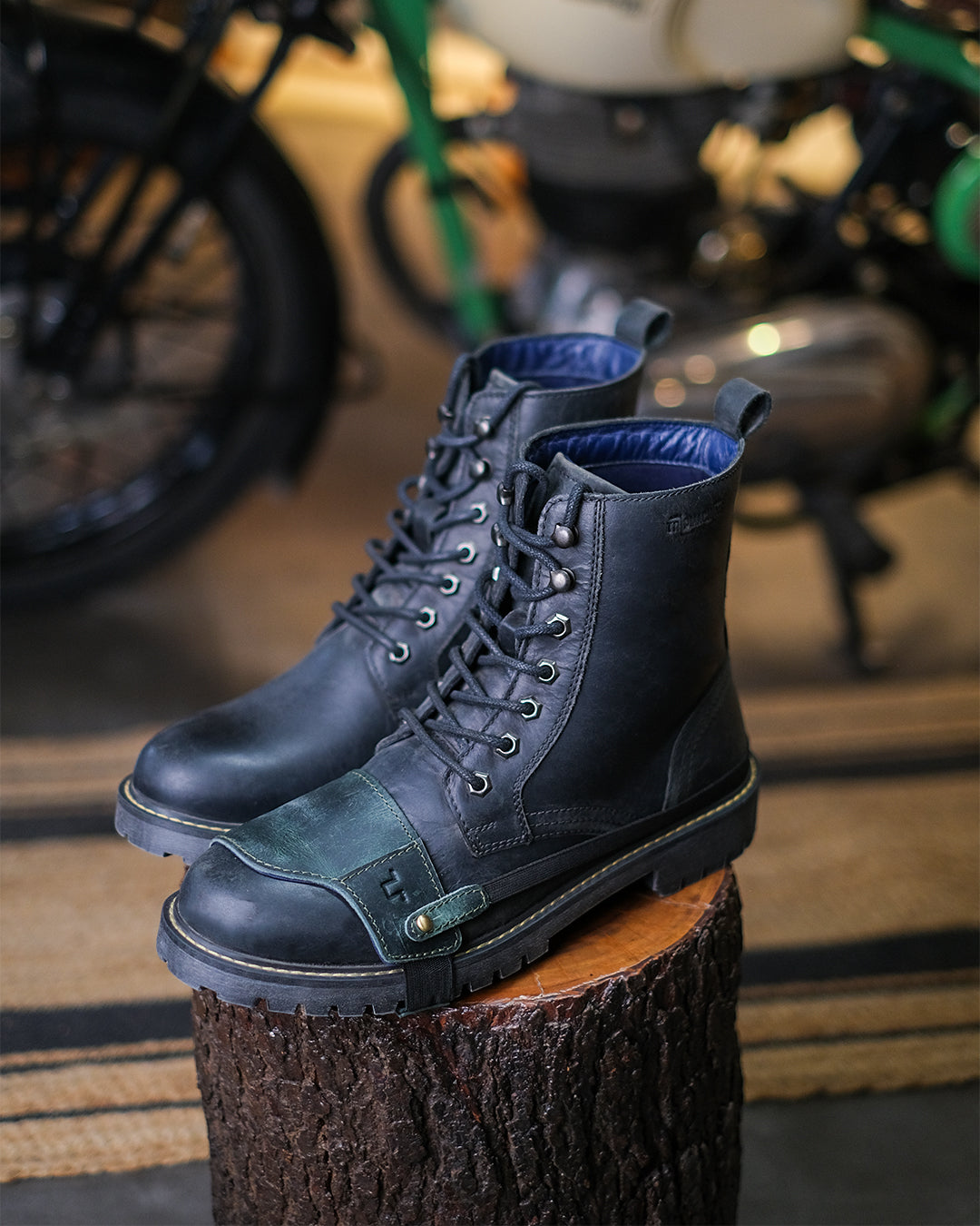 Buff Leather Shoe Protector Slip On - Forest Green