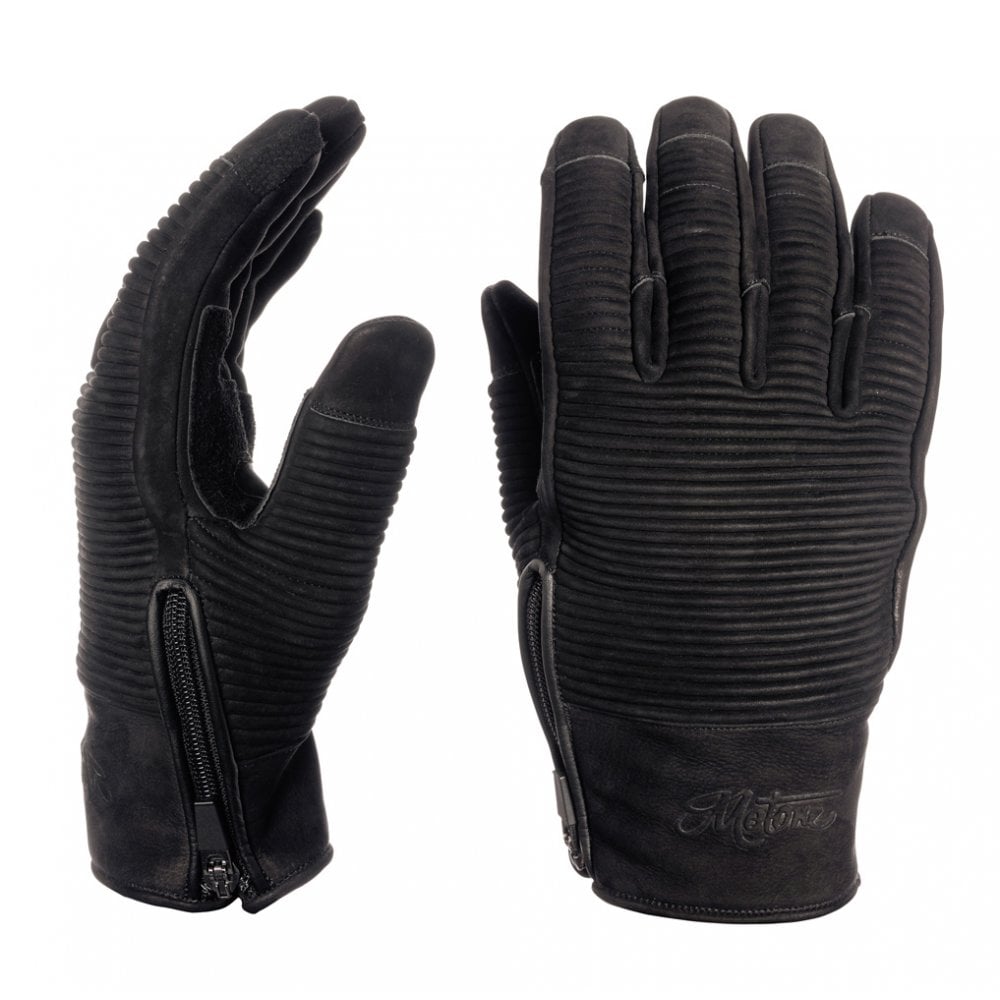 Motone JAEGER - Motorcycle Riding Gloves - Nubuck Leather - Black