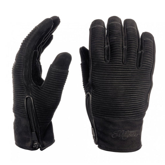 Motone JAEGER - Motorcycle Riding Gloves - Nubuck Leather - Black
