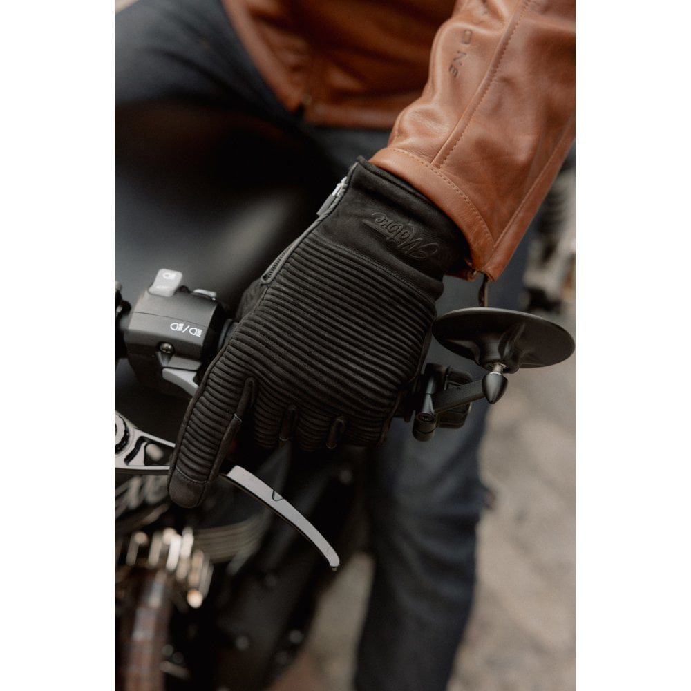 Motone JAEGER - Motorcycle Riding Gloves - Nubuck Leather - Black