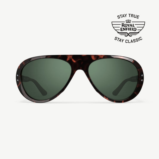 VALLON x Royal Enfield Moto Aviators - Dark Tortoise Green