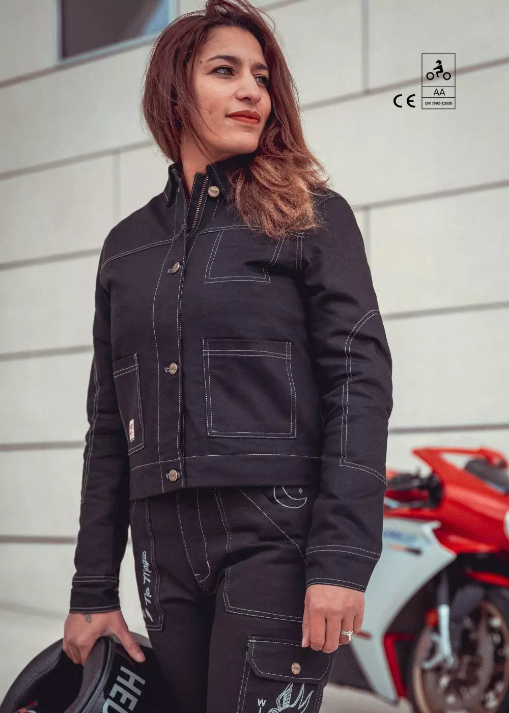PIONEER MOTORCYCLE JACKET - BLACK