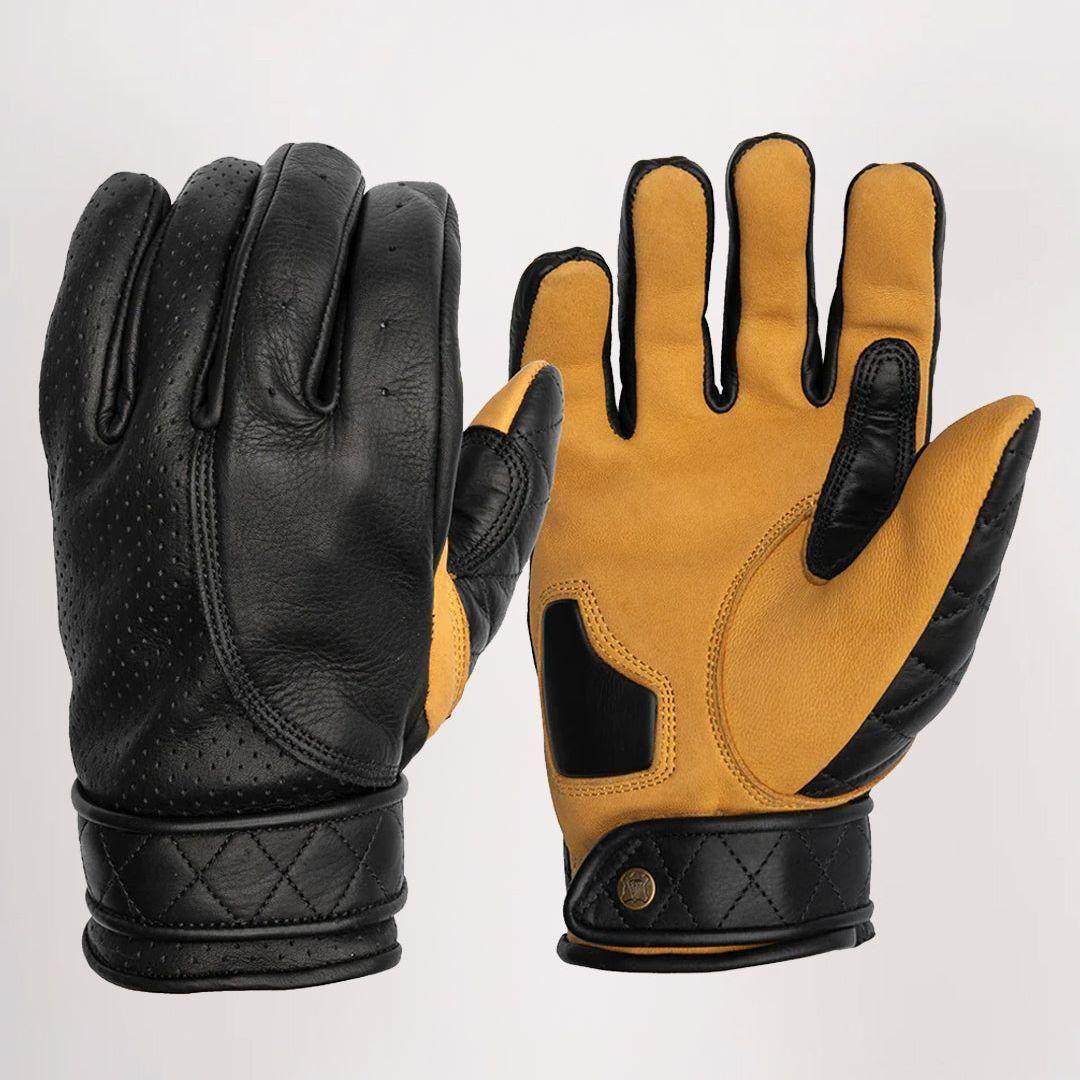 Short Cuff Bobber Gloves | Black & Deerskin Palm