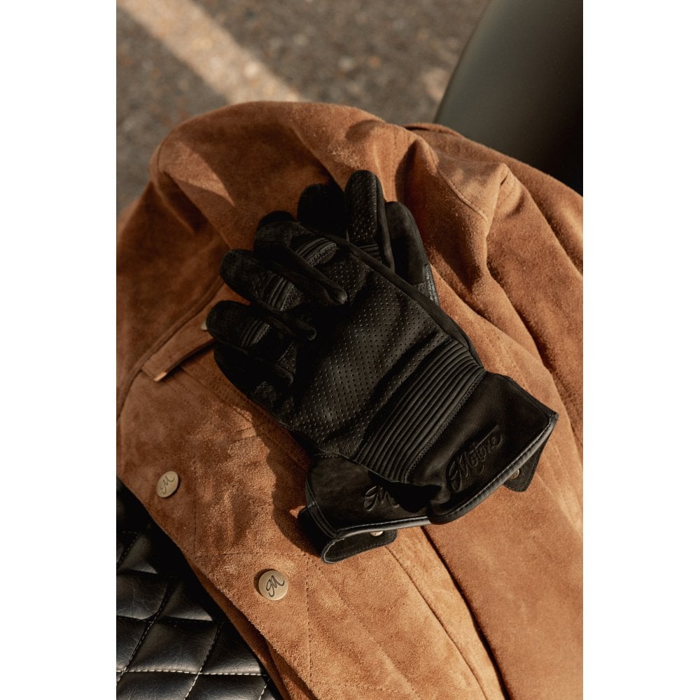 Motone WRAITH - Motorcycle Gloves - Nubuck Leather - Black