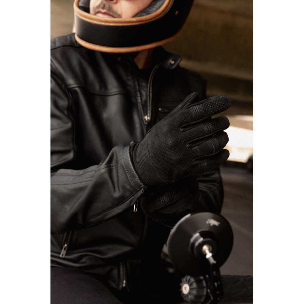 Motone WRAITH - Motorcycle Gloves - Nubuck Leather - Black